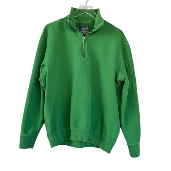 Vintage Woolrich Green 1/4 Zip 100% Cotton Pullover Size XL - Picture 1 of 5